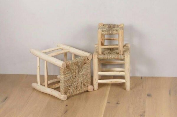 Tabouret en Bois Tissé à la Main – Image 10