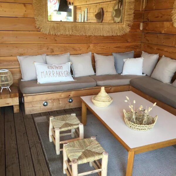 Tabouret en Bois Tissé à la Main – Image 8