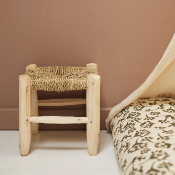 Tabouret en Bois Tissé à la Main – Image 7