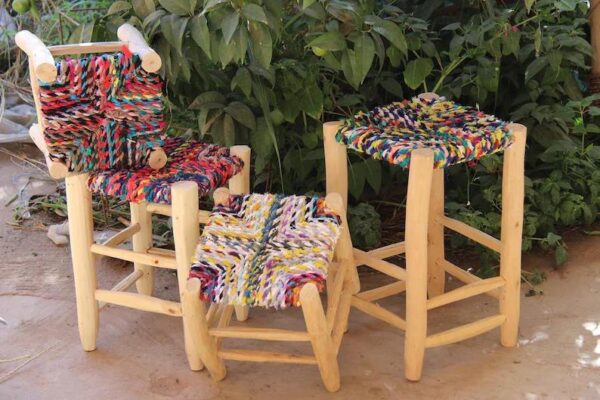 Tabouret Marocain en Bouchrouit Fait à la Main – Image 5