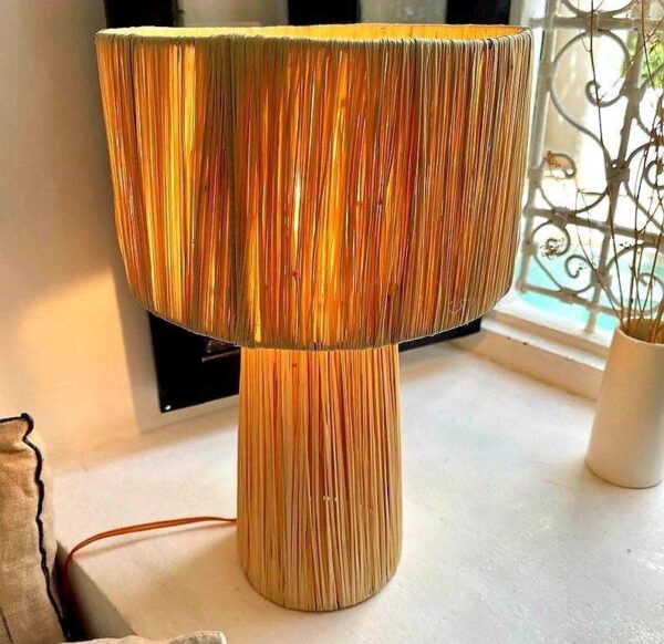 Lampe à Poser Marocaine en Raphia – Image 3