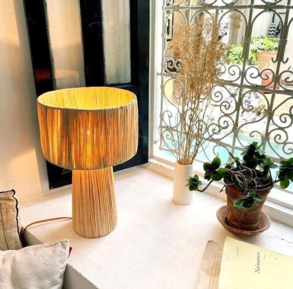 Lampe à Poser Marocaine en Raphia – Image 2