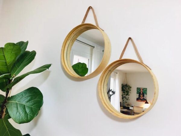 Miroir Rond Tara en Bois – Image 2