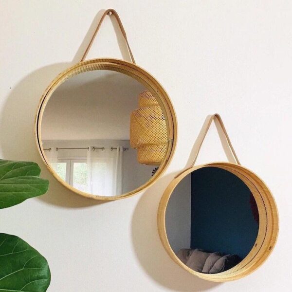 Miroir Rond Tara en Bois