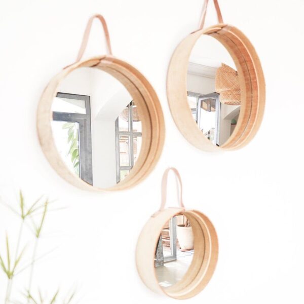Miroir Rond Tara en Bois – Image 4
