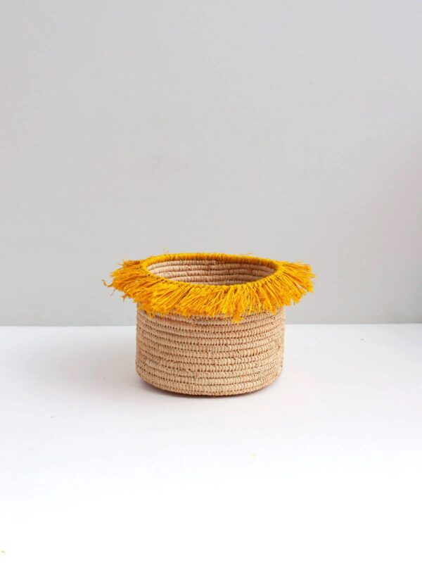 Pots de Rangement en Raphia Faits Main avec Pompons – Image 8