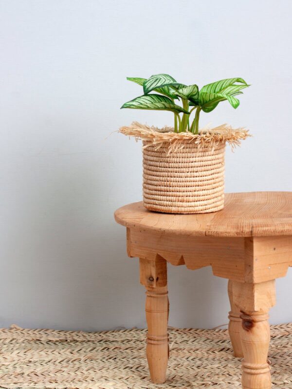 Pots de Rangement en Raphia Faits Main avec Pompons – Image 11