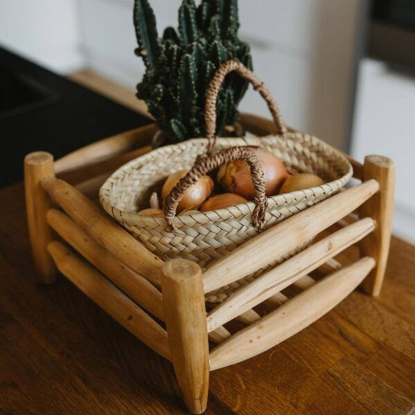 Égouttoir à Vaisselle Carré en Bois Artisanal – Image 2