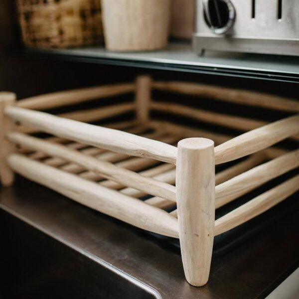 Égouttoir à Vaisselle en Bois Artisanal