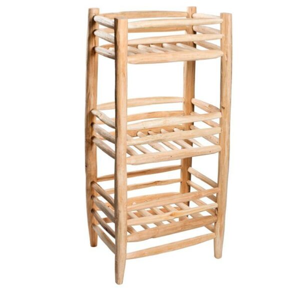 Desserte Artisanale en Bois Naturel à 3 Étagères – Image 3