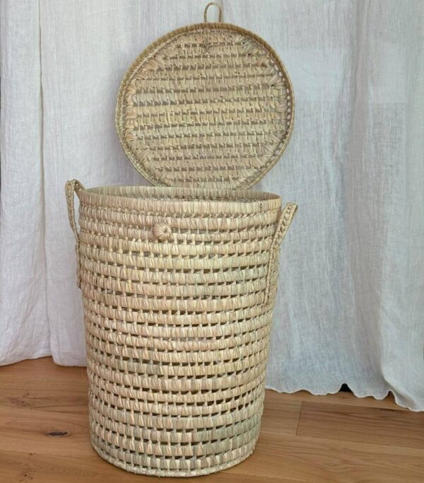 Panier à Linge en Feuille de Palmier Tissé à la Main – Image 2