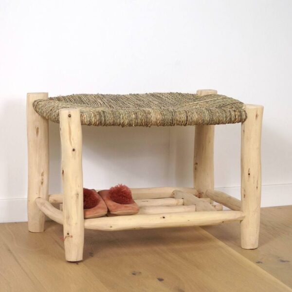 Banc Marocain en Bois avec Rangement pour Chaussures – Image 6
