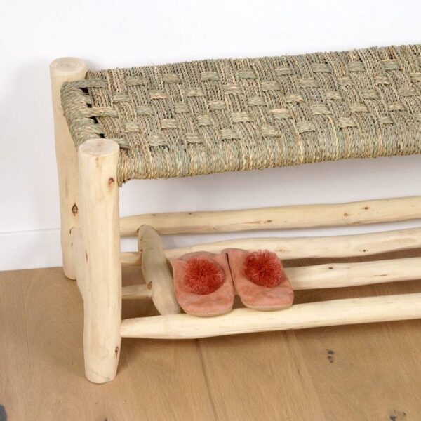 Banc Marocain en Bois avec Rangement pour Chaussures – Image 4
