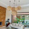 Suspension Bohème en Raphia – Luminaire Naturel Tissé à la Main