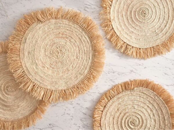 Set de Table X6P Rond en Feuilles de Palmier