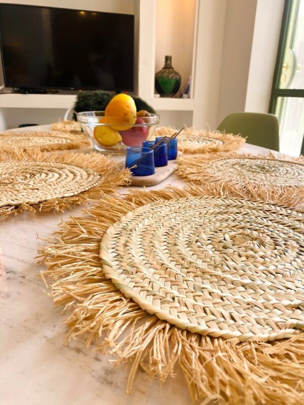 Set de Table X6P Rond en Feuilles de Palmier – Image 4
