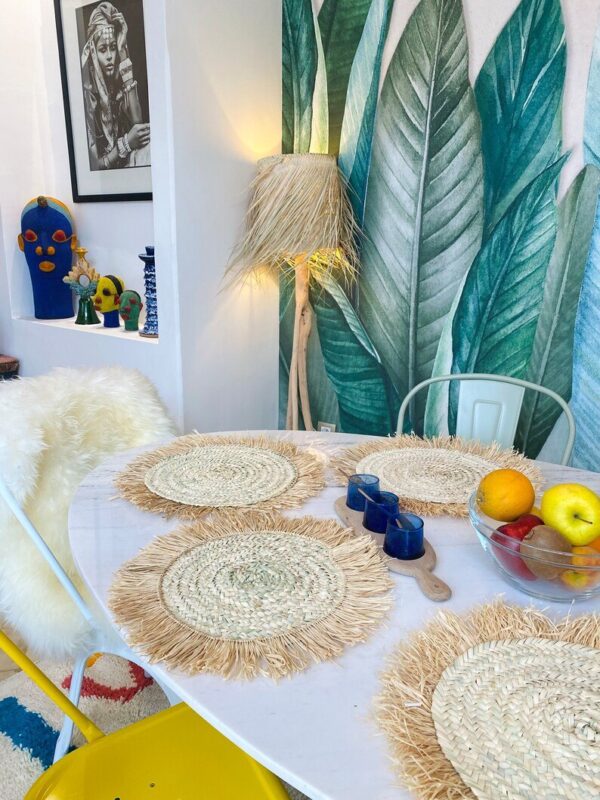 Set de Table X6P Rond en Feuilles de Palmier – Image 3