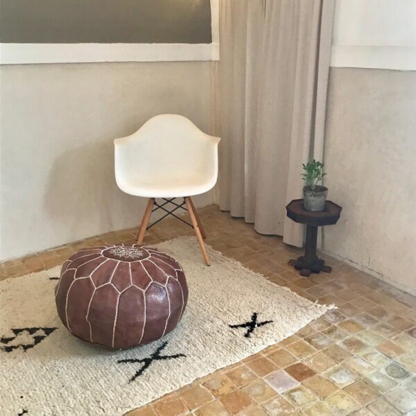 Pouf en Cuir Marocain Fait Main – Image 6