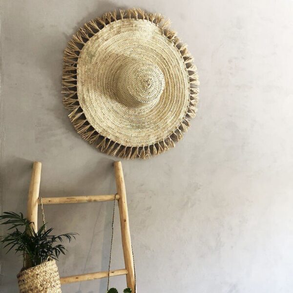 Seri de 3 Chapeau en Feuille de Palmier avec Franges en Raphia – Image 2