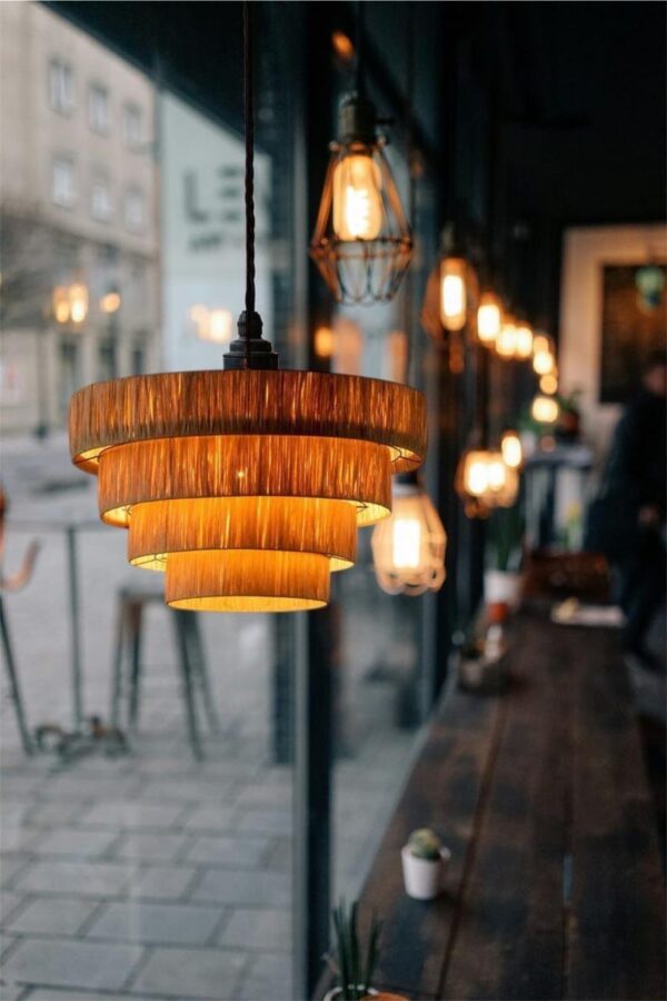 Lampe Suspendue Marocaine Fait Main en Raphia – Image 2